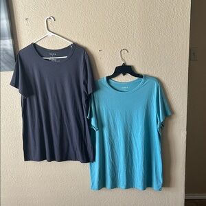 Torrid Bundle 2 Classic Fit Tees Size 2X Blue Gray Casual Basic Tops